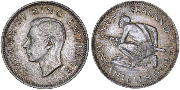 1 Shilling 新西兰 銀 乔治六世 (1895-1952)