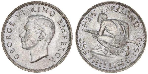 1 Shilling 新西兰 銀 乔治六世 (1895-1952)