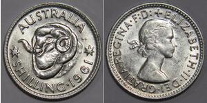 1 Shilling 澳大利亚 銀 伊丽莎白二世 (1926-2022)