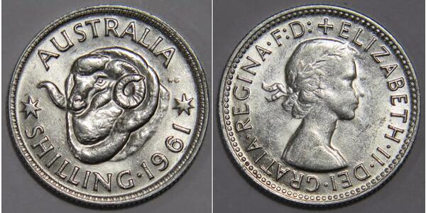 1 Shilling 澳大利亚 銀 伊丽莎白二世 (1926-2022)
