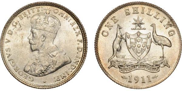 1 Shilling 澳大利亚 銀 乔治五世  (1865-1936)