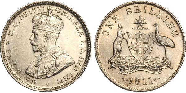 1 Shilling 澳大利亚 銀 乔治五世  (1865-1936)