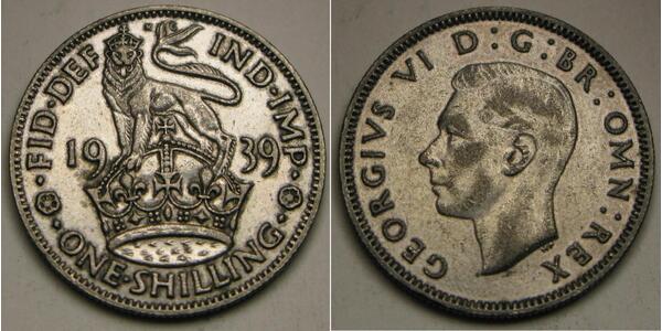 1 Shilling 英国 銀 