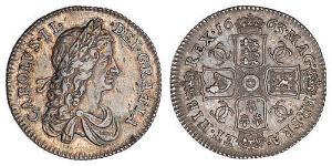 1 Shilling 英格兰王国 銀 查理二世 (英格兰) (1630 - 1685)