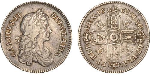 1 Shilling 英格兰王国 銀 查理二世 (英格兰) (1630 - 1685)