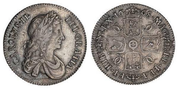 1 Shilling 英格兰王国 銀 查理二世 (英格兰) (1630 - 1685)