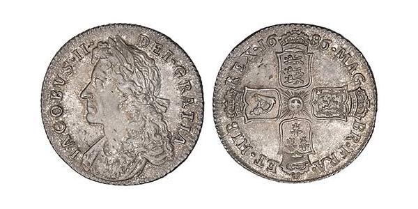 1 Shilling 英格兰王国 銀 James II (1633-1701)