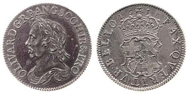 1 Shilling 英格兰联邦 銀 奥利弗·克伦威尔