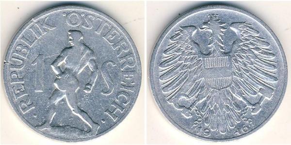 1 Shilling 同盟國軍事佔領奧地利 (1945 - 1955) 铝 
