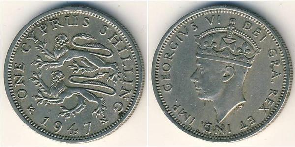1 Shilling British Cyprus (1914–1960) 銅/镍 乔治六世 (1895-1952)