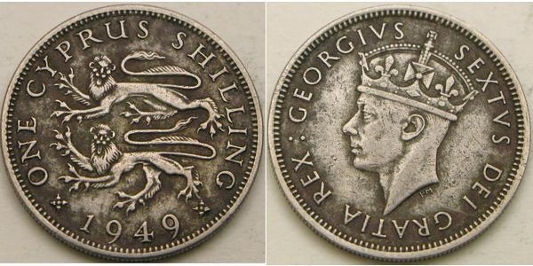1 Shilling British Cyprus (1914–1960) 銅/镍 乔治六世 (1895-1952)