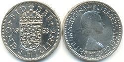 1 Shilling United Kingdom (1922-) 镍/銅 伊丽莎白二世 (1926-2022)