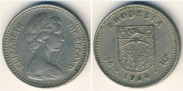 1 Shilling / 10 Cent Rhodesia (1965 - 1979) Copper/Nickel Elizabeth II (1926-2022)