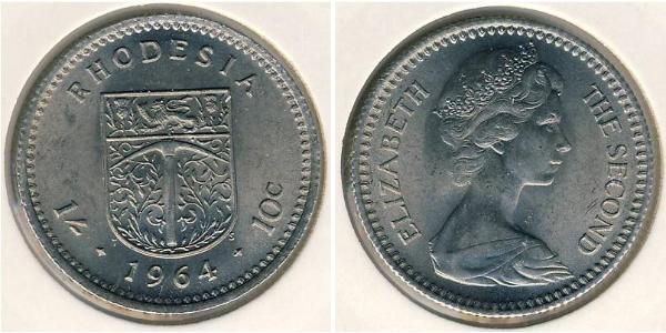 1 Shilling / 10 Cent Southern Rhodesia (1923-1980) Copper/Nickel Elizabeth II (1926-2022)