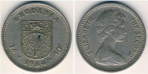 1 Shilling / 10 Cent Rhodésie (1965 - 1979) Cuivre/Nickel Elizabeth II (1926-2022)