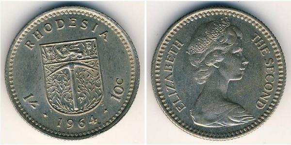 1 Shilling / 10 Cent Rhodesien (1965 - 1979) Kupfer/Nickel Elizabeth II (1926-2022)