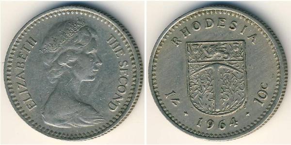 1 Shilling / 10 Cent Rhodesien (1965 - 1979) Kupfer/Nickel Elizabeth II (1926-2022)