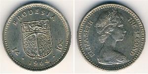 1 Shilling / 10 Cent 羅德西亞 (1965 - 1979) 銅/镍 伊丽莎白二世 (1926-2022)