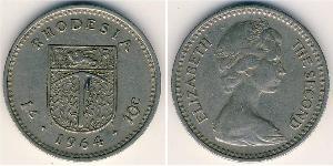 1 Shilling / 10 Cent 羅德西亞 (1965 - 1979) 銅/镍 伊丽莎白二世 (1926-2022)