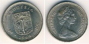 1 Shilling / 10 Cent 羅德西亞 (1965 - 1979) 銅/镍 伊丽莎白二世 (1926-2022)