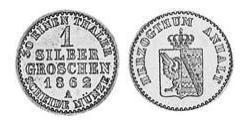 1 Silbergroschen Anhalt-Bernburg (1603 - 1863) Argento Alessandro Carlo di Anhalt-Bernburg(1805 – 1863)