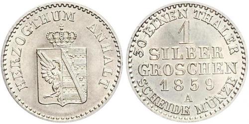 1 Silbergroschen Anhalt-Bernburg (1603 - 1863) Plata Alexander Karl, Duke of Anhalt-Bernburg (1805 – 1863)