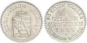 1 Silbergroschen Ангальт-Бернбург (1603 - 1863) Срібло Alexander Karl, Duke of Anhalt-Bernburg (1805 – 1863)