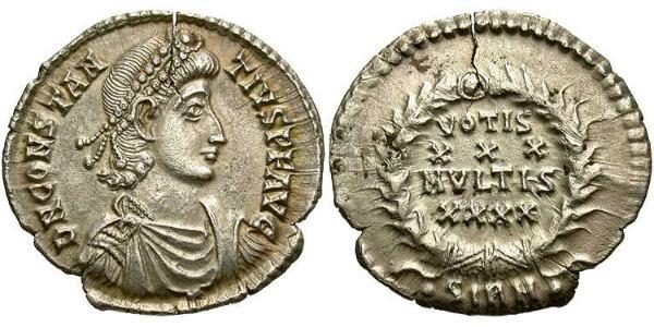 1 Siliqua Impero romano (27BC-395) Argento Costanzo II (317 - 361)