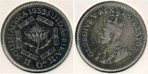 1 Sixpence Afrique du Sud Argent George V (1865-1936)