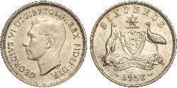 1 Sixpence Australie (1939 - ) Argent George VI (1895-1952)