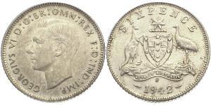 1 Sixpence Australie (1939 - ) Argent George VI (1895-1952)