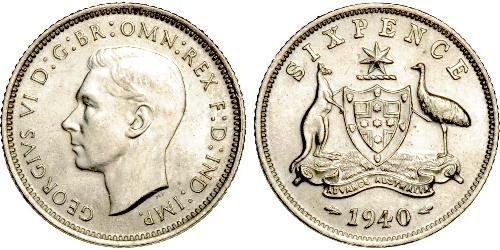 1 Sixpence Australie (1939 - ) Argent George VI (1895-1952)