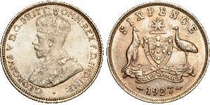 1 Sixpence Ôstralie (1788 - 1939) Argent George V (1865-1936)