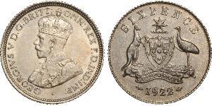 1 Sixpence Australia (1788 - 1939) Argento Giorgio V (1865-1936)