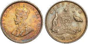 1 Sixpence Australia (1788 - 1939) Argento Giorgio V (1865-1936)