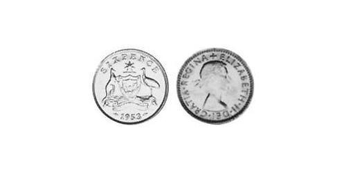 1 Sixpence Australia (1939 - ) Argento Elisabetta II (1926-2022)