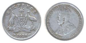 1 Sixpence Australia (1788 - 1939) Plata Jorge V (1865-1936)