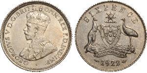 1 Sixpence Australia (1788 - 1939) Plata Jorge V (1865-1936)