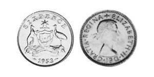 1 Sixpence Australia (1939 - ) Plata Isabel II (1926-2022)