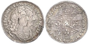 1 Sixpence Reino de Inglaterra (927-1649,1660-1707) Plata Guillermo III (1650-1702)