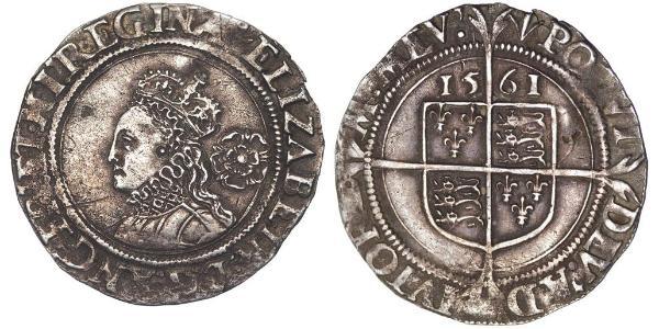 1 Sixpence Reino de Inglaterra (927-1649,1660-1707) Plata Isabel I (1533-1603)