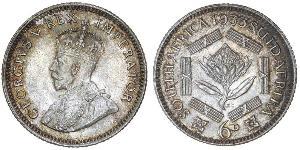 1 Sixpence Sudáfrica Plata Jorge V (1865-1936)