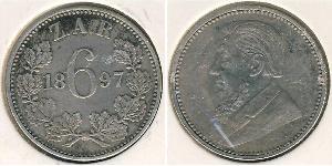 1 Sixpence Sudáfrica Plata 