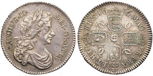 1 Sixpence Königreich England (927-1649,1660-1707) Silber Karl II (1630-1685)