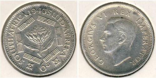 1 Sixpence Südafrika Silber Georg VI (1895-1952)