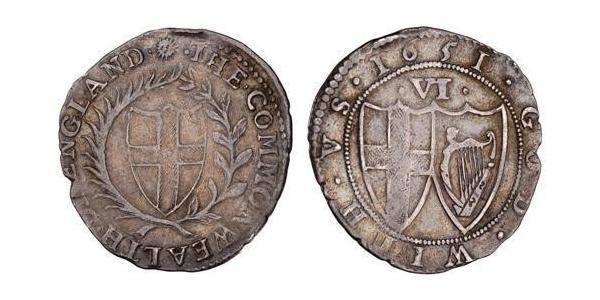 1 Sixpence Commonwealth of England (1649-1660) Silver 
