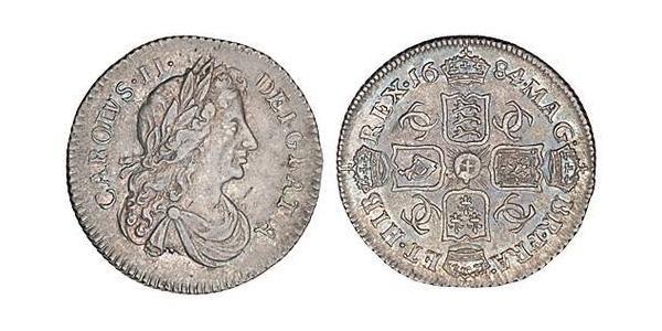 1 Sixpence Kingdom of England (927-1649,1660-1707) Silver Charles II (1630-1685)