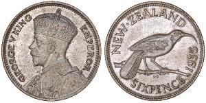 1 Sixpence Neuseeland  George V (1865-1936)