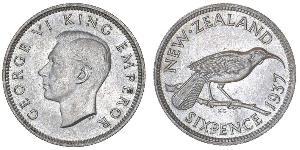 1 Sixpence Neuseeland  Georg VI (1895-1952)