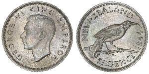 1 Sixpence Neuseeland  Georg VI (1895-1952)